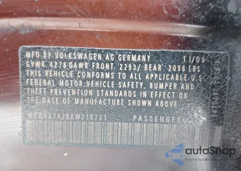 2010 Volkswagen Golf 4-Door z USA, uszkodzony, nr VIN WVWDA7AJXAW218721